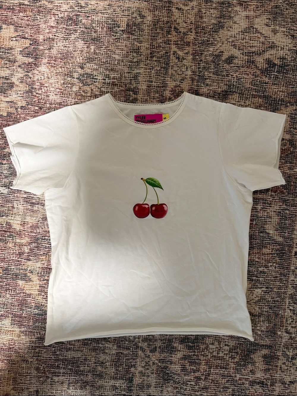 REVOLVE White Tee with Cherry Graphic